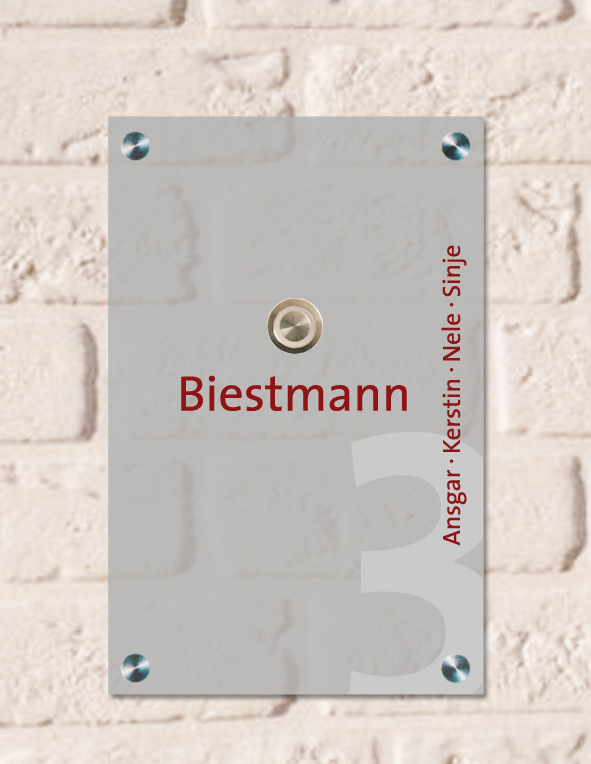 Klingelschild mit LED-Klingelknopf  | Number