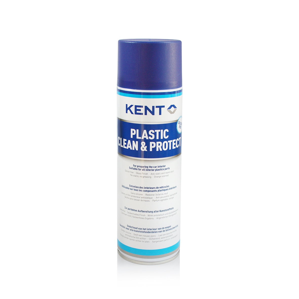 Ein silikonfreies Spray zur Aufbereitung Aller Kunststoffteile im Fahrzeug | Plastic Clean & Protect | Kent | 500 ml