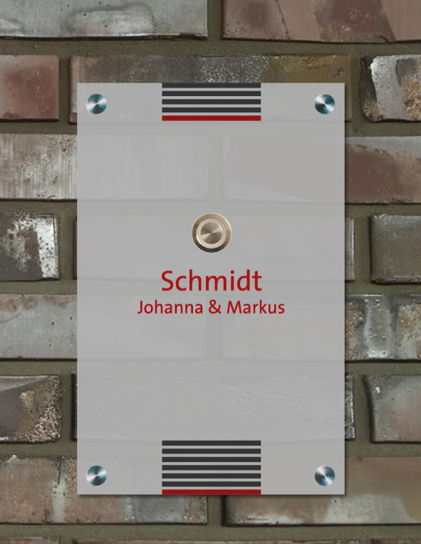 Klingelschild mit LED-Klingelknopf | Strips