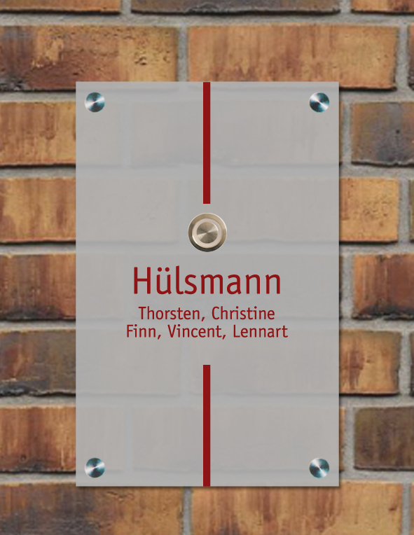 Klingelschild mit LED-Klingelknopf  | Classic